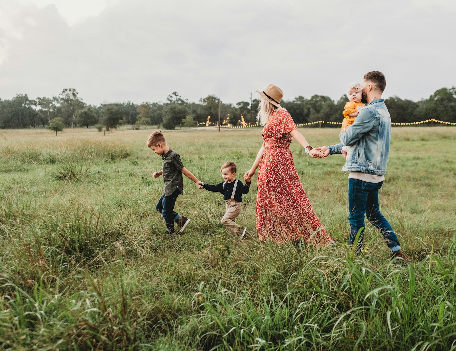 Parents with child outdoors